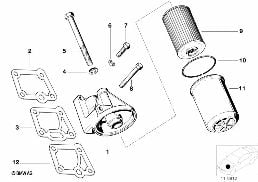 LUBRICATION SYSTEM-OIL FILTER diagram for BMW 7 Series E23 728i