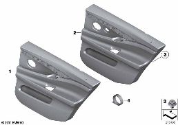 Dörrklädsel, bak diagram for BMW 5 Series F07 GT 530d