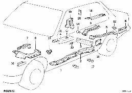 Kabelabdeckung diagram for BMW 7 Series E32 750iL