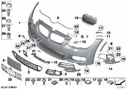 M TRIM, FRONT diagram for BMW 3 Series E92 LCI 328xi