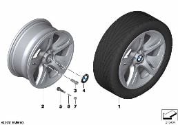 BMW LA WHEEL STREAMLINE 364 - 18'' diagram for BMW 5 Series F11 LCI 520d