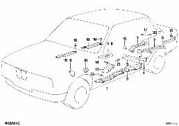 CABLE COVERING diagram for BMW 5 Series E34 520i