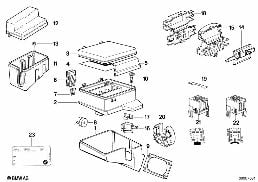 SINGLE COMPONENTS FOR FUSE BOX diagram for BMW 5 Series E34 520i