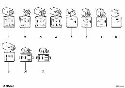 Diverse Relais diagram for BMW 7 Series E32 750iL