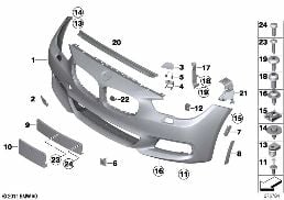 M TRIM, FRONT diagram for BMW 5 Series F07 GT LCI 530dX