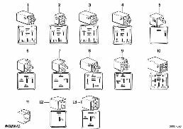 VARIOUS RELAYS diagram for BMW 5 Series E34 520i