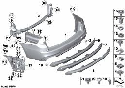 M TRIM, REAR diagram for BMW 5 Series F07 GT LCI 530dX