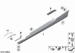 COVER DOOR SILL / WHEEL ARCH diagram for BMW 3 Series E93 335i
