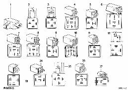 Diverse Relais diagram for BMW 7 Series E32 750iL