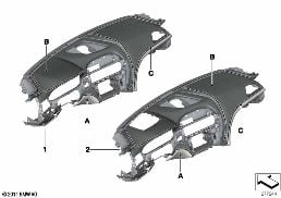 Indi.メーター パネル レザー diagram for BMW 6 Series F13 LCI 650i
