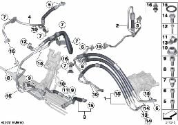 Υδρ.σύστ.διεύθ.σωλ.λαδιού/Dynamic Drive diagram for BMW 5 Series F07 GT 550i