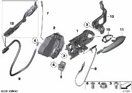 CLOSING SYSTEM, DOOR, REAR diagram for BMW 5 Series F07 GT LCI 530dX