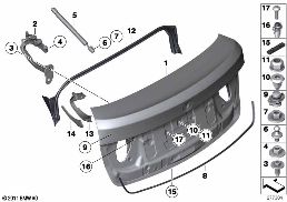 TRUNK LID, BOTTOM diagram for BMW 5 Series F07 GT 550iX 4.0