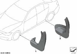 MUD FLAPS diagram for BMW 3 Series F30 LCI 328i
