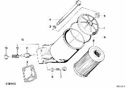 Смазочная система-масляный фильтр diagram for BMW 7 Series E32 735i