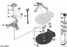 Einzelteile Notradbefestigung diagram for BMW MINI R56 Cooper