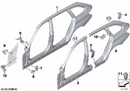 BODY-SIDE FRAME diagram for BMW 3 Series F31 316d