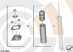 REPAIR KITS, SHOCK ABSORBER REAR diagram for BMW 3 Series E46 318i