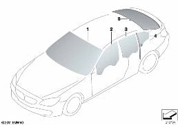 GLAZING diagram for BMW 6 Series F06 Gran Coupé 650i