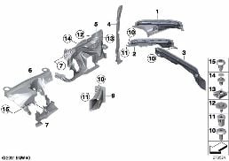 MOUNTING PARTS, ENGINE COMPARTMENT diagram for BMW 5 Series F11 550i