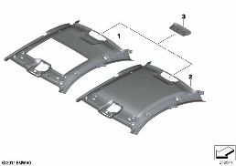 Indivi.成形内張り Alcantara diagram for BMW 6 Series F13 LCI 650i