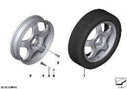 SET EMERGENCY WHEEL WITH TYRE diagram for BMW 3 Series G21 Touring 320d
