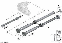 Arbol transm. 4 ruedas/Tuerca adicional diagram for BMW X6 F16 35iX