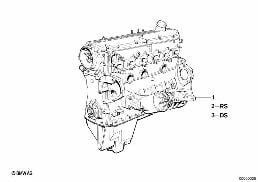 Силовой агрегат diagram for BMW 7 Series E32 735i