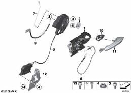 CLOSING SYSTEM, DOOR, REAR diagram for BMW 6 Series F06 Gran Coupé 650i