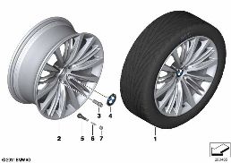 BMW LA WHEEL, V SPOKE 463 diagram for BMW 7 Series F02 LCI 760Li