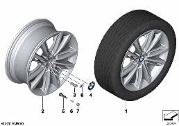 BMW M LA WHEEL, V SPOKE 464 diagram for BMW 5 Series F11 LCI 520d