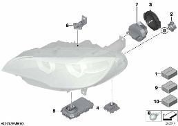 SINGLE PARTS, HEADLIGHT LED diagram for BMW X6 E71 M