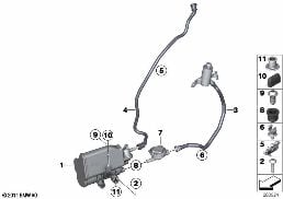 ACTIVATED CHARCOAL FILTER/FUEL VENTILAT diagram for BMW 3 Series F30 335iX