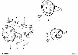 แตร diagram for BMW 5 Series E12 518