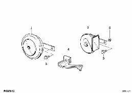HORN diagram for BMW 8 Series E31 850Ci