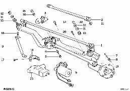 SINGLE WIPER PARTS diagram for BMW 8 Series E31 850Ci