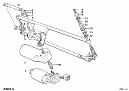 Pieces p installation essuie-glace diagram for BMW 6 Series E24 628CSi