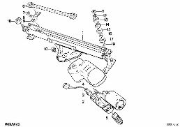 ชิ้นส่วนแยก,ระบบล้างทำความสะอาดกระจกหน้า diagram for BMW 5 Series E28 520i