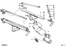 ชิ้นส่วนแยกของชุดที่ปัดน้ำฝน diagram for BMW 5 Series E12 518