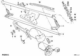 Pieces p installation essuie-glace diagram for BMW 6 Series E24 633CSi
