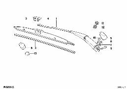 SINGLE COMPONENTS FOR WIPER ARM diagram for BMW 8 Series E31 850Ci