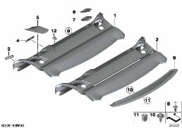 REAR WINDOW SHELF diagram for BMW 6 Series F06 Gran Coupé 650i