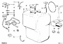 Pièces de dispositif de lave-glace diagram for BMW 6 Series E24 633CSi