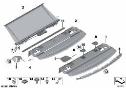 REAR WINDOW SHELF diagram for BMW 3 Series F30 335i