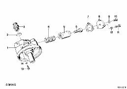 Dopływ oleju-filtr oleju diagram for BMW 6 Series E24 633CSi