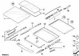 SLID.LIFT. ROOF-COVER/CEILING FRAME diagram for BMW 3 Series E91 335d