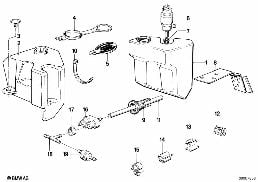 Dispositif lave-glace (intensif) diagram for BMW 6 Series E24 633CSi