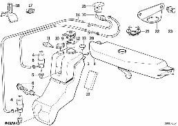 SINGLE PARTS FOR WINDSHIELD CLEANING diagram for BMW 5 Series E34 520i