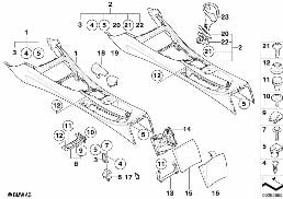 CENTER CONSOLE diagram for BMW 1 Series E82 118d