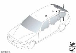 GLAZING diagram for BMW 3 Series F31 328i
